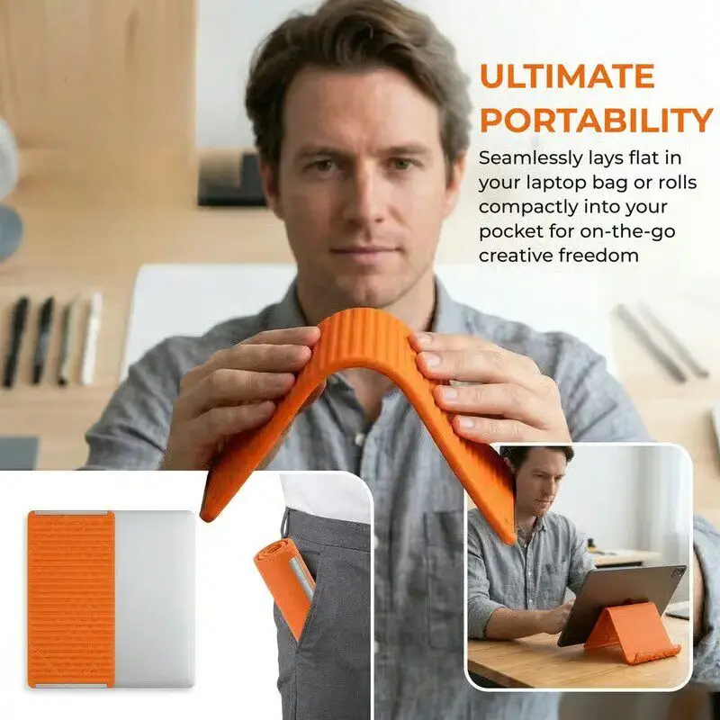 Desk Accessories - Silicone Foldable Phone Stand Tablets Laptops