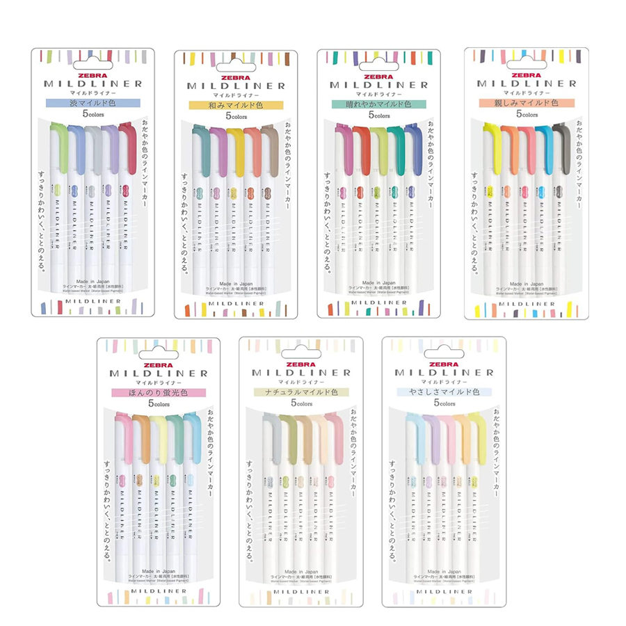 Zebra Mildliner Highlighter Pa - Pastel Highlighter Set Double Ended recension och pris