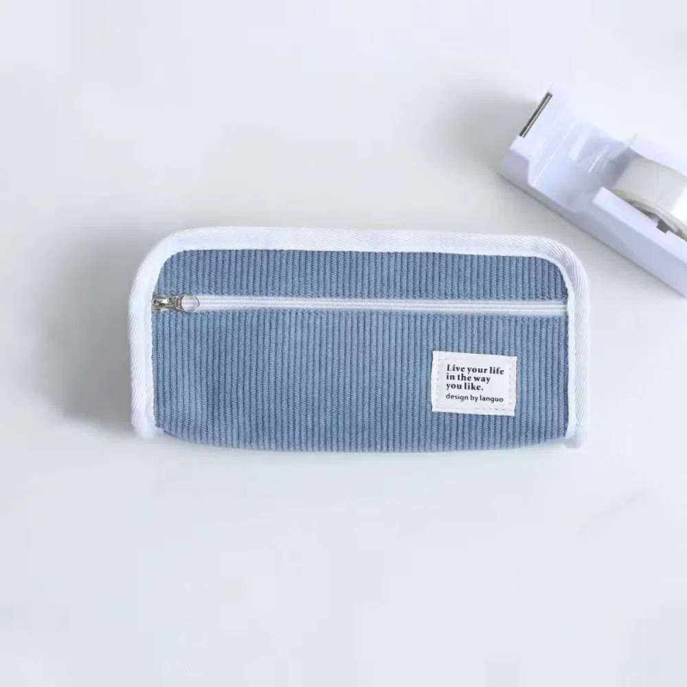 Pink Blue Grey Ins Stationery  - Aesthetic Large Pencil Case Pouch recension och pris