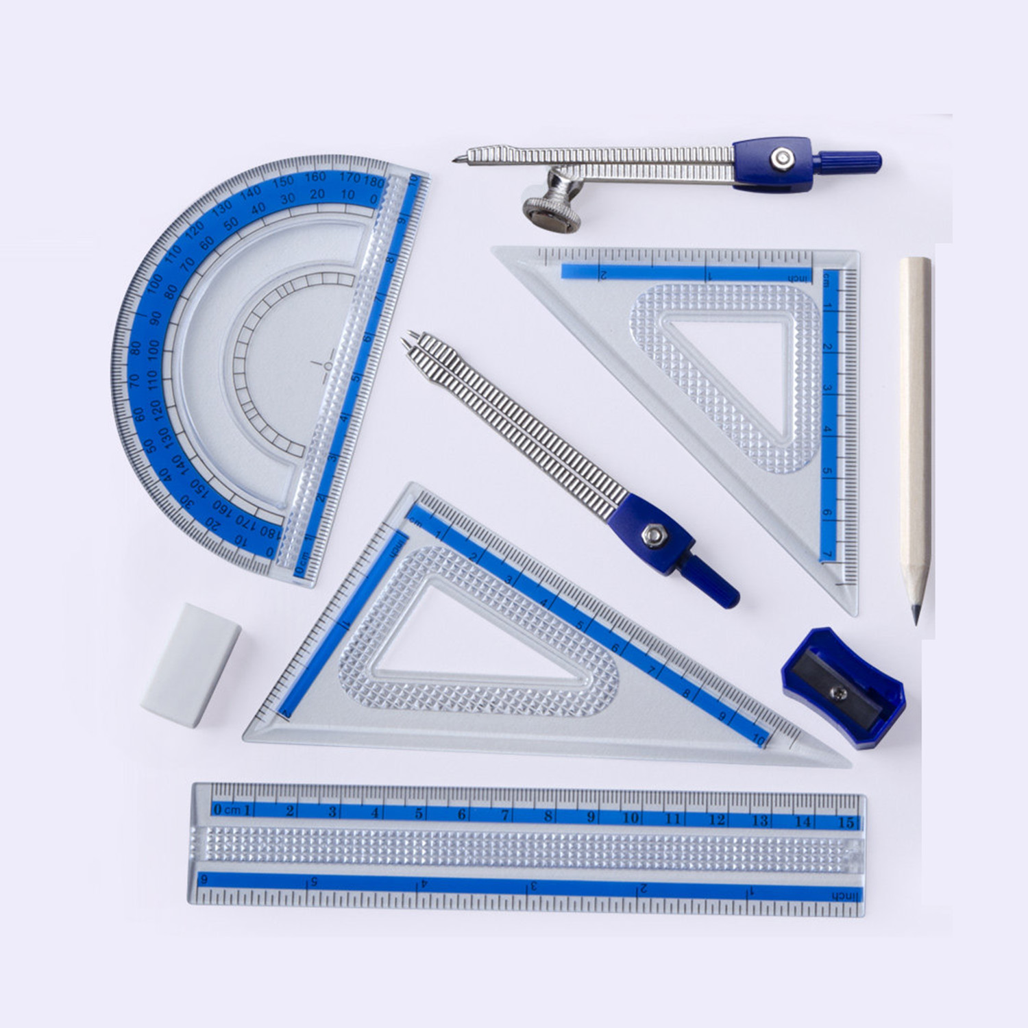 10 PCS Geometry Math Set Shatt - Math Geometry Set With Compass recension och pris